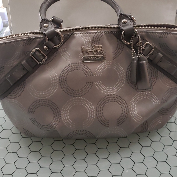 Gray/Silver Coach bag - Picture 1 of 9